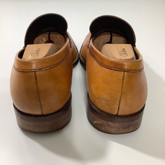 Cole Haan Leather Harrison Grand Penny Loafer w Wood Shoe Forms Cognac SZ 9M EUC
